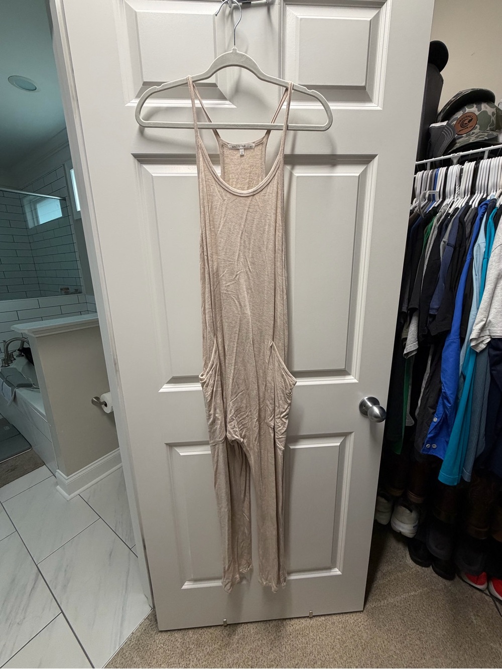 Beige Lightweight Sleeveless Jumpsuit